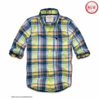 heren abercrombie fitch plaid lang overhemd moose logo geel groen blauw Outlet Rotterdam du50a954